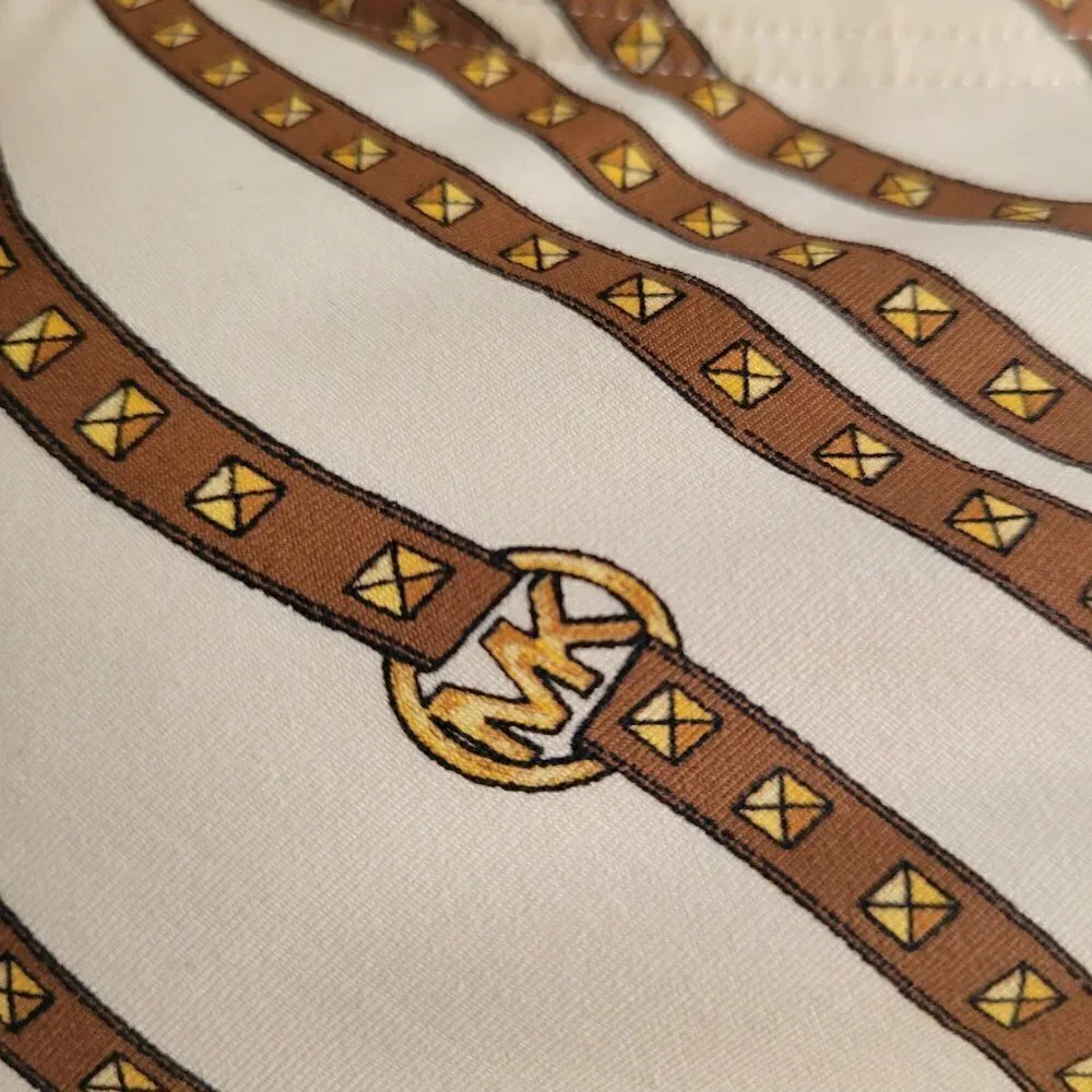 Michael Kors Printed Logo Ring Bikini Top